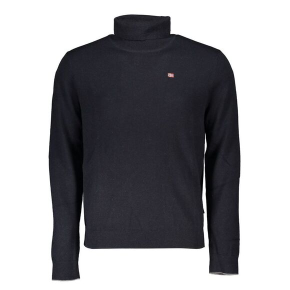 Napapijri Black Tessuto Mens Sweater High Men's Neck